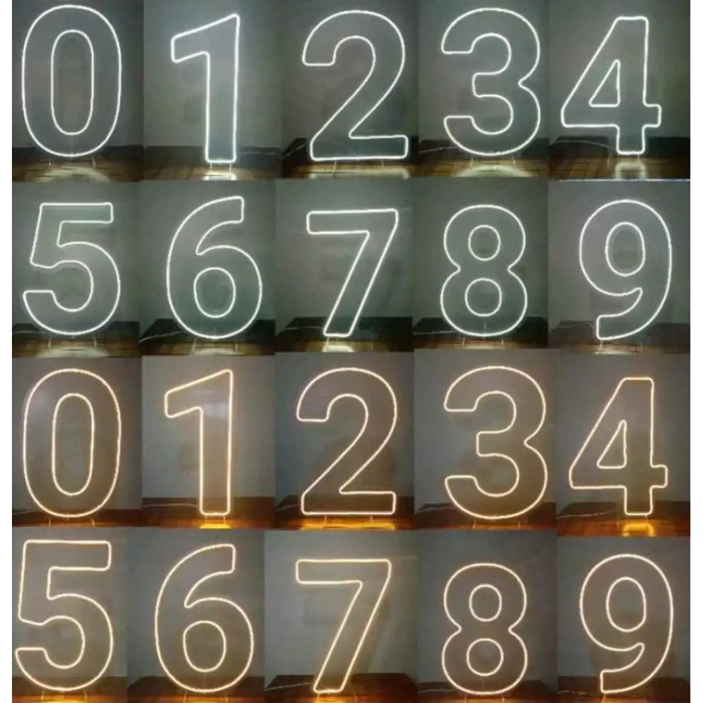 KIt Número Neon Led de 0 a 9 com 50cm Altura