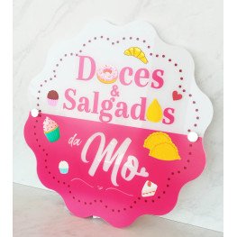 Placa LED Neon em Acrílico Escalope 40cm Personalizada