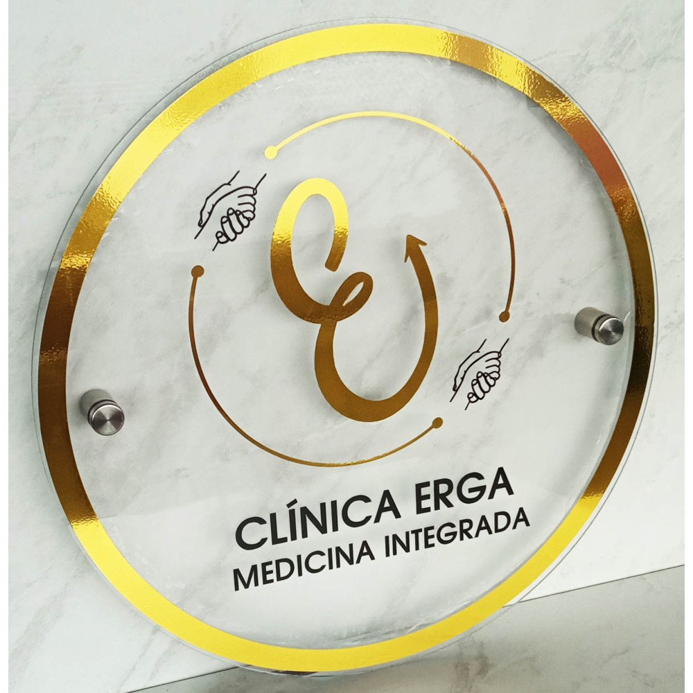 Placa LED Neon em Acrílico Redonda 60cm Personalizada