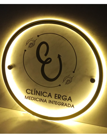 Placa em Acrílico com Led (35cm)