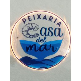 Placa LED Neon em Acrílico Redonda 70cm Personalizada