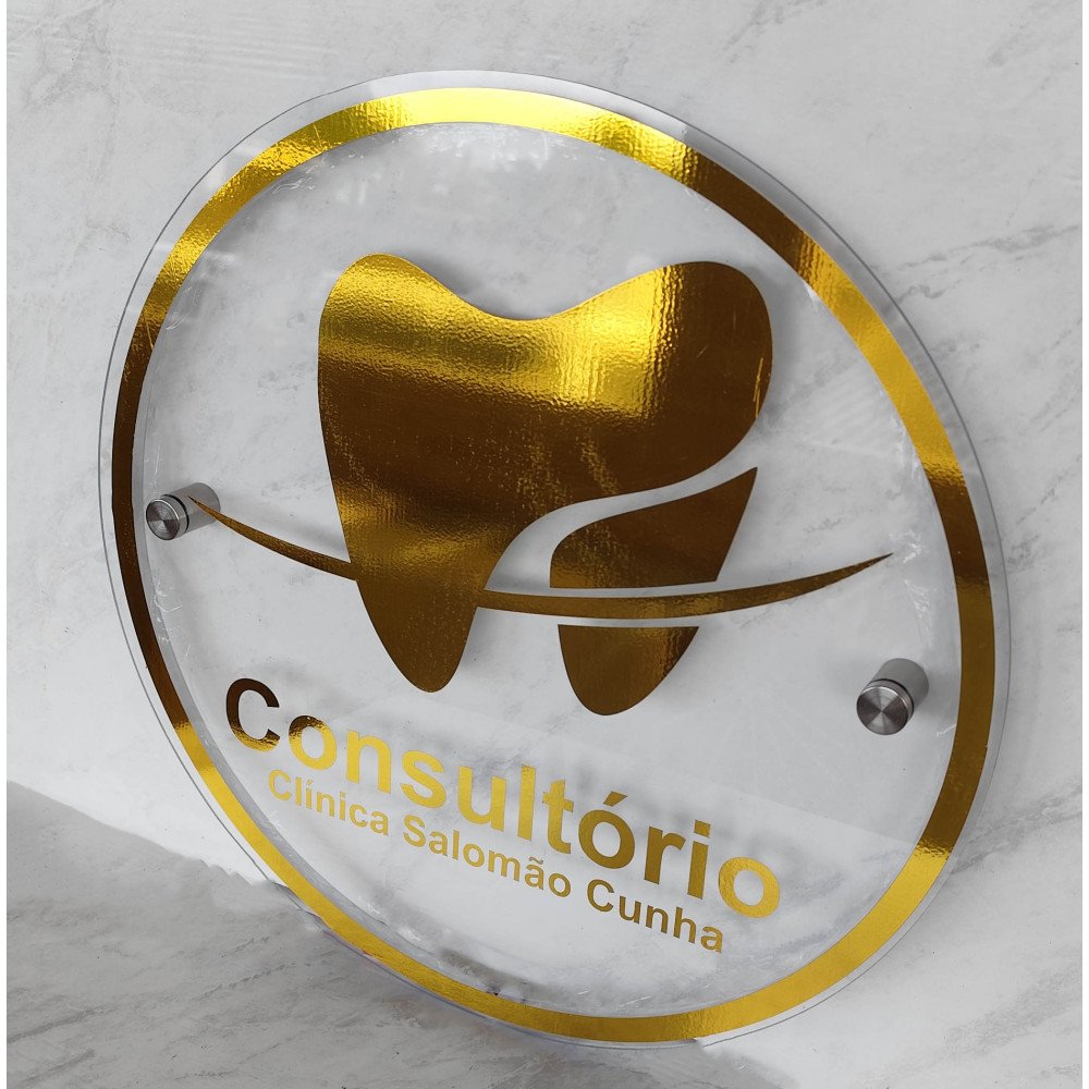 Placa LED Neon em Acrílico Redonda 40cm Personalizada