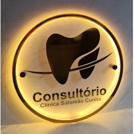 Placa LED Neon em Acrílico Redonda 40cm Personalizada
