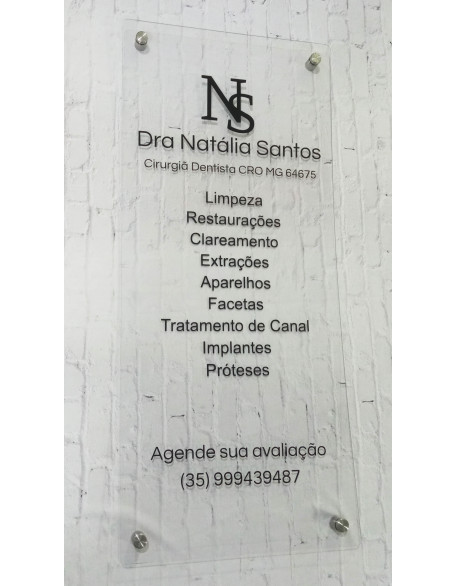 Placa Acrílica 80x40cm