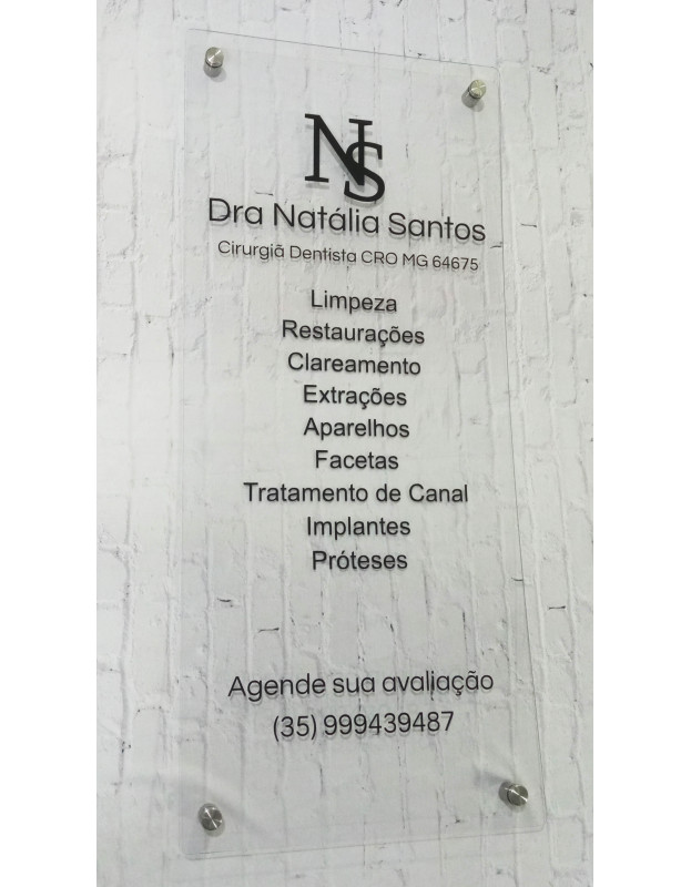 Placa Acrílica 80x40cm