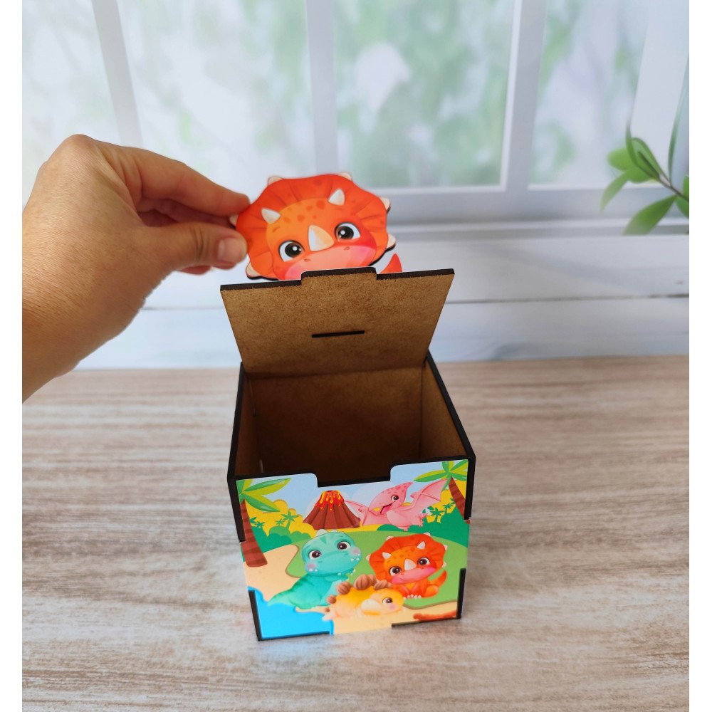 Caixa Surpresa Personalizada MDF 10x10cm Lembrancinha Festa Infantil